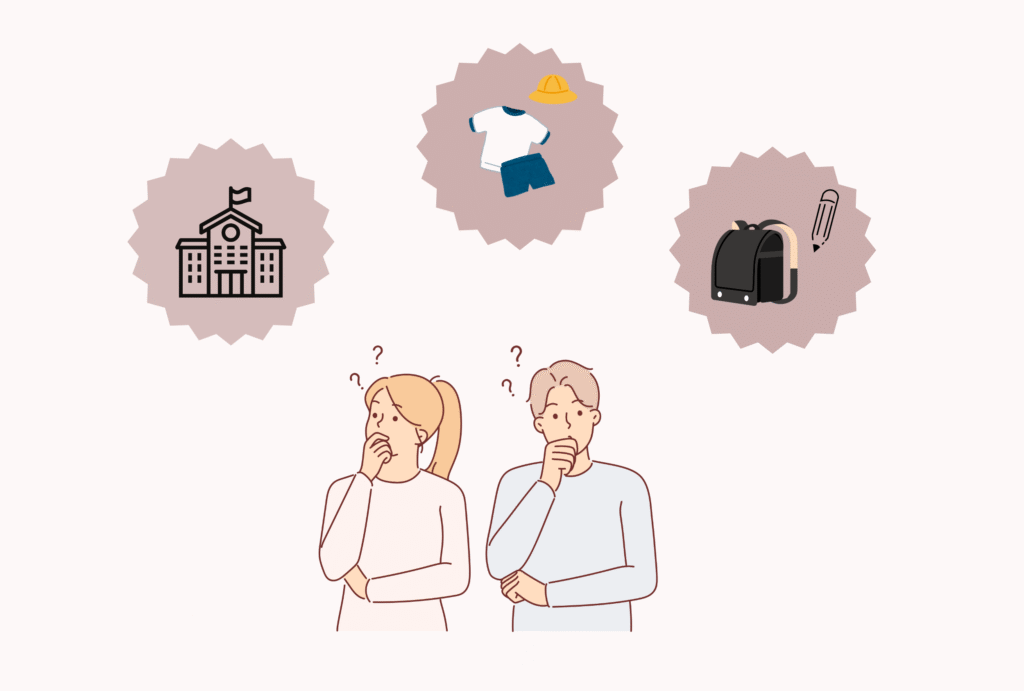 教育費について悩んでいる様子を表す